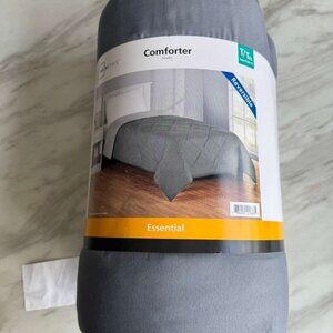 Mainstays Reversible Microfiber Comforter Cover Gray Soft Quilted Twin-XL 66 x90